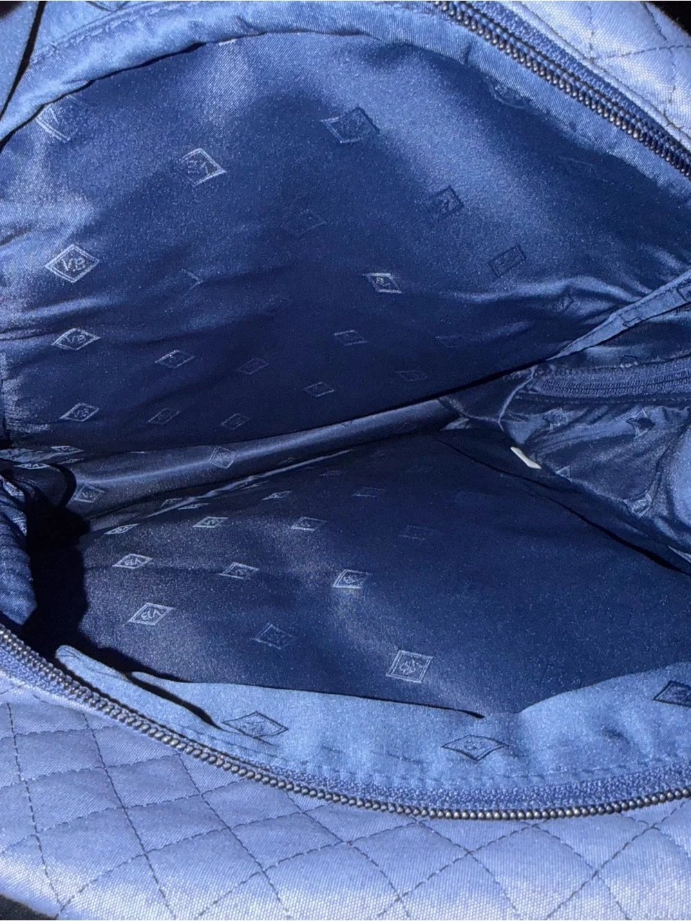 Vera Bradley Quilted Navy Duffel and Backpack Set